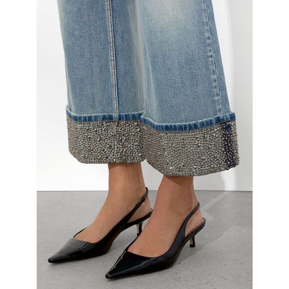 Alice + Olivia WEEZY EMBELLISHED JEAN size 27 NWT - Picture 4 of 12